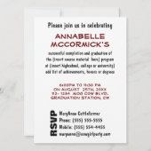 Invitation de fête de remise des diplômes - vache (Dos)