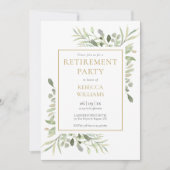 Invitation de fête de retraite avec feuillage vert (Devant)
