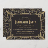 Invitation de fête de retraite dans le style Art D (Devant / Derrière)