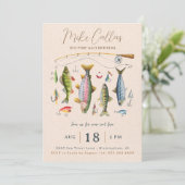 Invitation de fête de retraite de pêche (Debout devant)