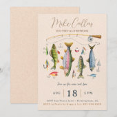 Invitation de fête de retraite de pêche (Devant / Derrière)