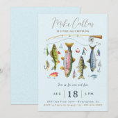 Invitation de fête de retraite de pêche (Devant / Derrière)