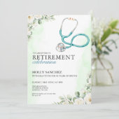 Invitation de fête de retraite pour médecin infirm (Debout devant)