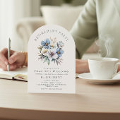 Invitation de fête de retraite sous une arche flor