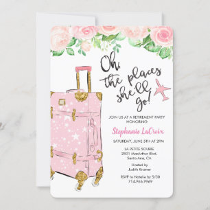 Invitation de fête de retraite sur le thème du voy