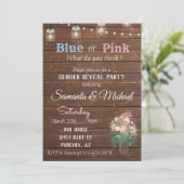 Invitation de fête de révélation de genre Bois Lum (Debout devant)