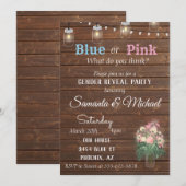 Invitation de fête de révélation de genre Bois Lum (Devant / Derrière)