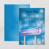 Invitation de fête de route universitaire (Devant / Derrière)