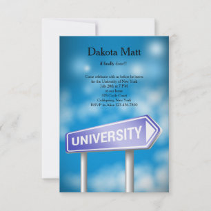Invitation de fête de route universitaire