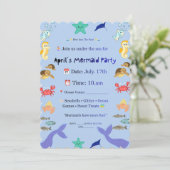 Invitation de fête de sirène de style sous-marin m (Debout devant)