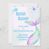 Invitation de fête de sirène pour filles (Devant)
