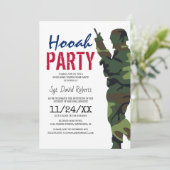 Invitation de fête de soldat militaire (Debout devant)