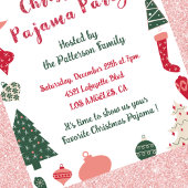 Invitation de fête de sommeil adulte rose vert