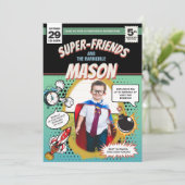 Invitation de fête de super-héros dans le style d' (Debout devant)