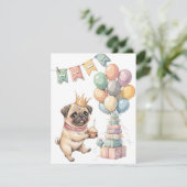 Invitation de fête de téléchargement numérique Pug (Debout devant)