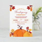 Invitation de fête de Thanksgiving pour dîner avec (Debout devant)