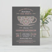 Invitation de fête de thé de douche de mariée de t (Debout devant)