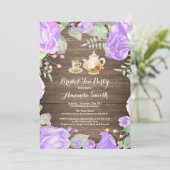 Invitation de fête de thé de douche de mariée rust (Debout devant)