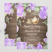 Invitation de fête de thé de douche de mariée rust (Devant / Derrière)