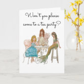 Invitation de fête de thé de la princesse sirène,  (Fleur jaune)