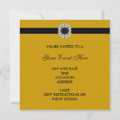 Invitation de fête de toute occasion en damas noir (Dos)