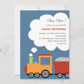 Invitation de fête de train d'anniversaire (Devant)