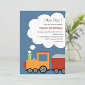 Invitation de fête de train d'anniversaire (Debout devant)