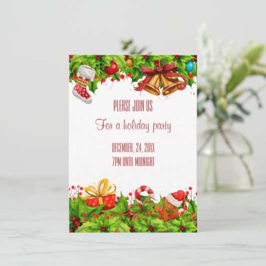 Invitation de fête de vacances (Debout devant)