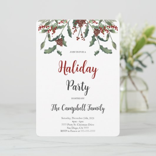 Invitation de fête de vacances (Debout devant)