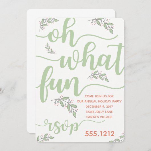 INVITATION DE FÊTE DE VACANCES (Devant / Derrière)