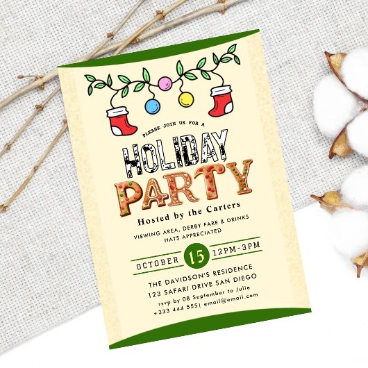 Invitation de fête de vacances