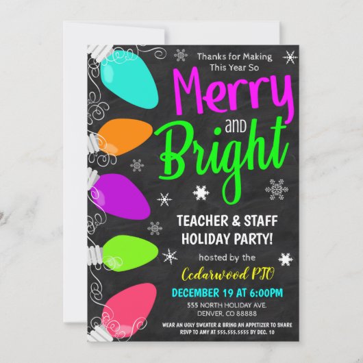 Invitation de fête de vacances (Devant)