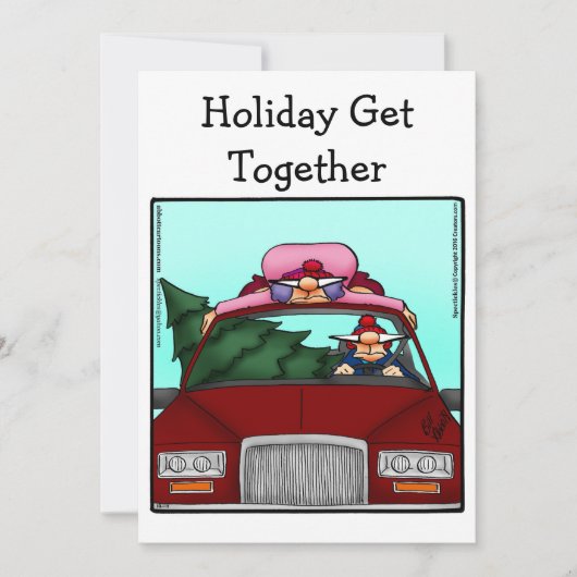 Invitation de fête de vacances amusante (Devant)