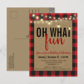 Invitation de fête de vacances amusante à carreaux (Devant / Derrière)
