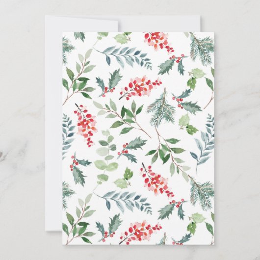 Invitation de fête de vacances botanique (Dos)