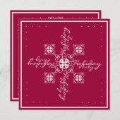 Invitation de fête de vacances de flocon de neige (Devant / Derrière)