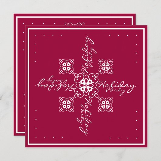 Invitation de fête de vacances de flocon de neige (Devant / Derrière)