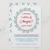 Invitation de fête de vacances de guirlande de gui (Devant / Derrière)