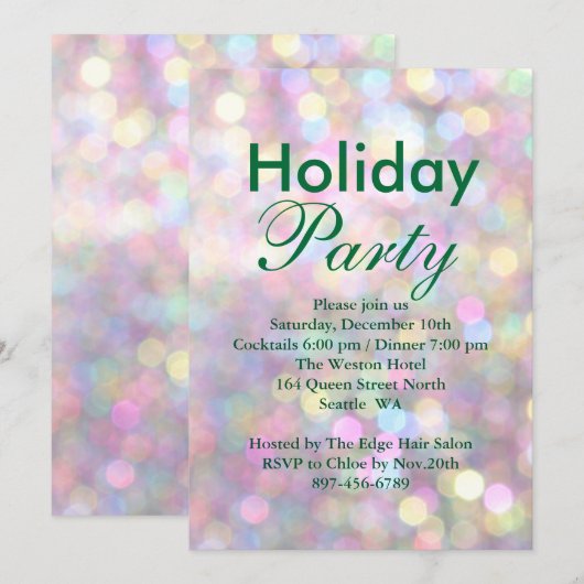 Invitation de fête de vacances de l'entreprise col (Devant / Derrière)