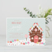 INVITATION DE FÊTE DE VACANCES DE MAISON DE PAIN (Debout devant)