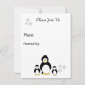 Invitation de fête de vacances de Penguin (Dos)