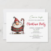 Invitation de fête de vacances de Père Noël modern (Devant)