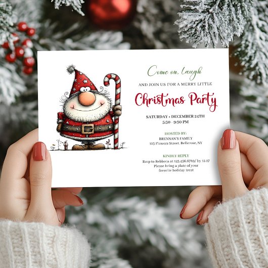 Invitation de fête de vacances de Père Noël modern