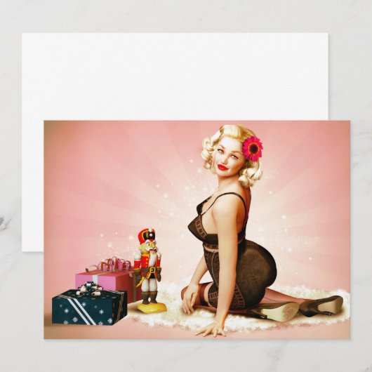 Invitation de fête de vacances de Pin- de (Devant / Derrière)