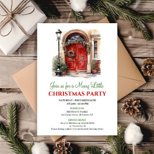 Invitation de fête de vacances de scène hivernale