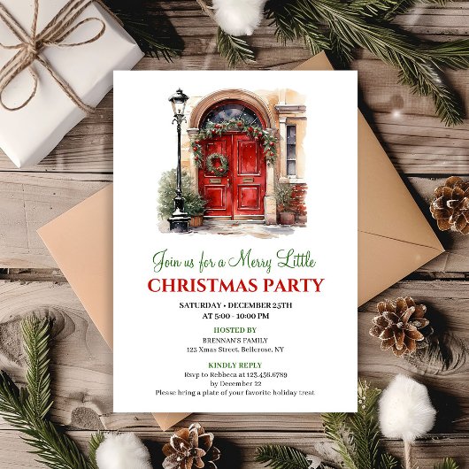 Invitation de fête de vacances de scène hivernale