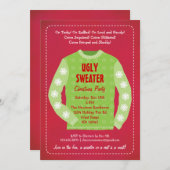 Invitation de fête de vacances de Sweater (Devant / Derrière)