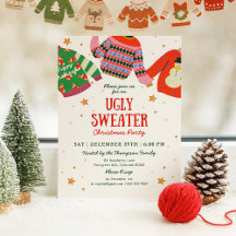 Invitation de fête de vacances de Sweater