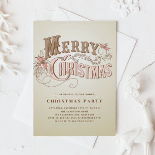 Invitation de fête de vacances de typographie occi