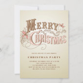 Invitation de fête de vacances de typographie occi (Devant)